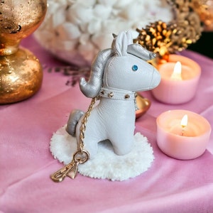 Adorable Handmade White Unicorn Animal Styling Bag Keychain Cute Keychain, Bag Accessories, Purse Accessories,Kawaii keychain Christmas gift