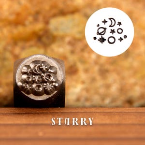 Metal Design Stamp Starry, Metal Stamping Punch Tools, Supplies for Hand Stamped DIY, Jewelry Making, Custom metal stamps,Design Metal Stamp