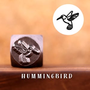 Metal Design Stamp Hummingbird, Metal Stamping Punch Tools, Supplies for Hand Stamped DIY, Jewelry Making, Custom metal stamps