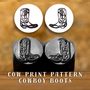 Metal Design Stamp Cow Print Pattern Cowboy Boots, Metal Stamping Punch Tools, Supplies for Hand Stamped DIY, Custom metal stamps