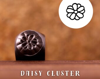 Metal Design Stamp Daisy Cluster, Metal Stamping Punch Tools, Supplies for Hand Stamped DIY, Jewelry Making, Custom metal stamps