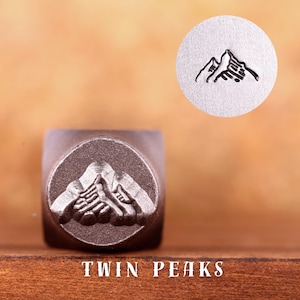 Metal Design Stamp Twin Peaks, Metal Stamping Punch Tools, Supplies for Hand Stamped DIY, Jewelry Making, Custom metal stamp, Design Stamp