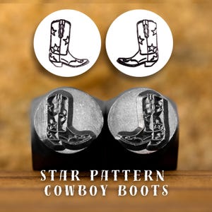 Metal Design Stamp Star Pattern Cowboy Boots, Metal Stamping Punch Tools, Supplies for Hand Stamped DIY, Jewelry Making, Custom metal stamps