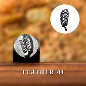 Metal Design Stamp Feather, Metal Stamping Punch Tools, Supplies for Hand Stamped DIY, Jewelry Making, Custom metal stamps, Design Stamp