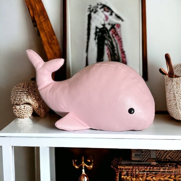 Adorable Pink Whale  Animal Shaped bookend doorstop flat-packed home decor. Animal doorstops. Unique gift. housewarming