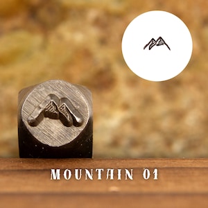 Metal Design Stamp Mountain, Metal Stamping Punch Tools, Supplies for Hand Stamped DIY, Jewelry Making, Custom metal stamps, Design Stamp