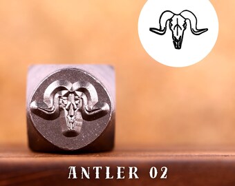 Metal Design Stamp Antler 02, Metal Stamping Punch Tools, Supplies for Hand Stamped DIY, Jewelry Making, Custom metal stamps