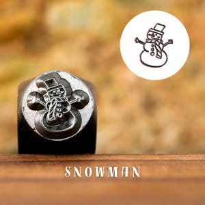 Metal Design Stamp Snowman, Metal Stamping Punch Tools, Supplies for Hand Stamped DIY, Jewelry Making, Custom metal stamps, Design Stamp
