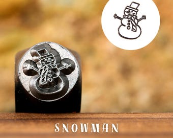Metal Design Stamp Snowman, Metal Stamping Punch Tools, Supplies for Hand Stamped DIY, Jewelry Making, Custom metal stamps, Design Stamp