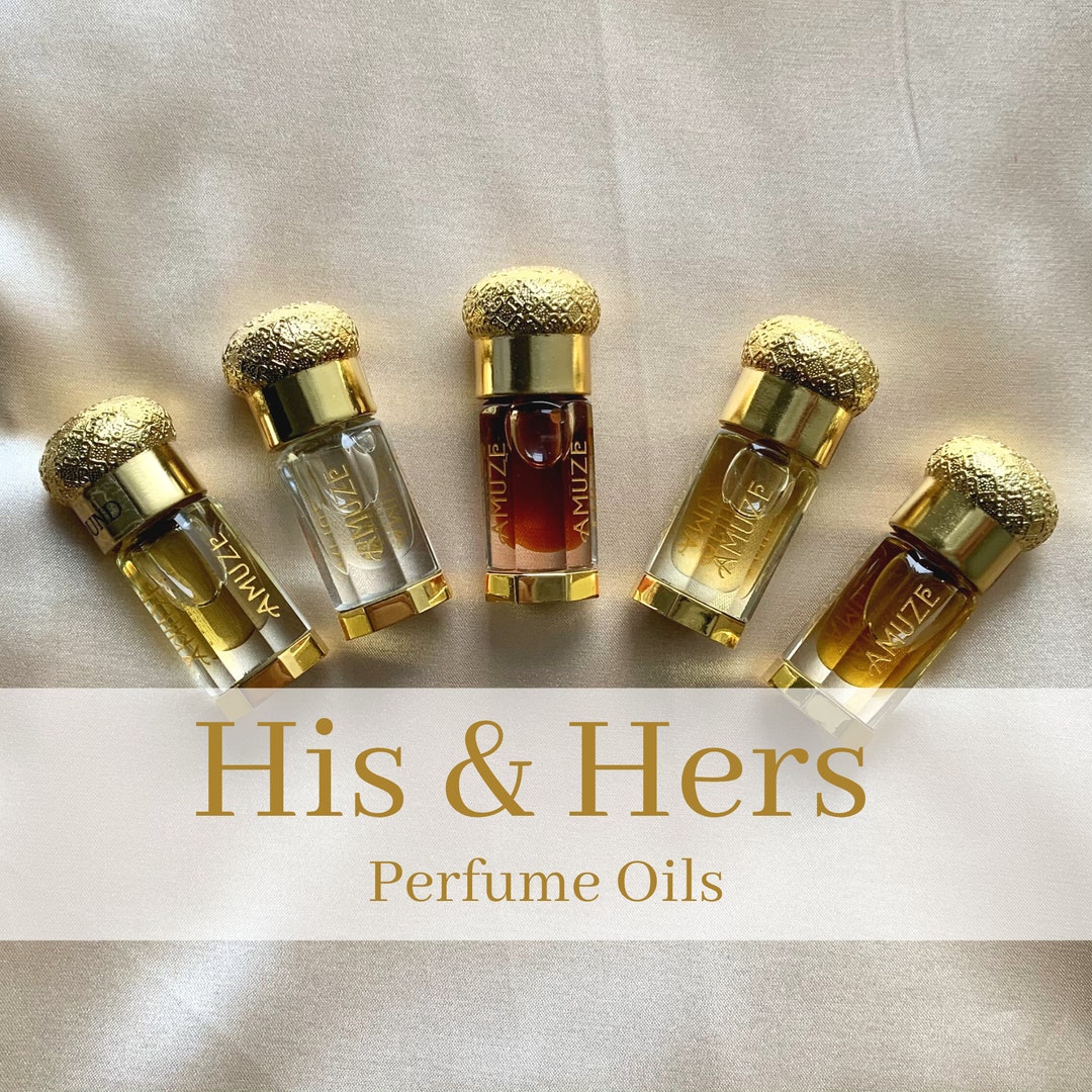 His and Hers Perfume Oil Gift Set Attar Oil Alcoholfree Vegan & Crueltyfree by Amuze Fragrance