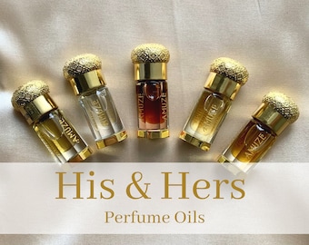 His and Hers Perfume Oil Gift Set | | Attar Oil | Alcohol-Free | Vegan & Cruelty-Free | by Amuze Fragrance | 2 pack