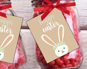 Happy Easter Gift Tag, Printable Easter Gift Tag, Square Easter Basket Gift Tag, Easter Cookie Gift Tag, Easter Treat Gift Tag, Colorful