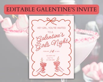 Galentines Invitation, Galentines Party, Valentines Invitation, Valentines Party, Galentines Digital Invitation, Digital Download Invitation