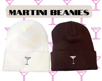 Martini Hats, Martini Beanie, Martini Bachelorette, Martini Gift, Martinis and Beanies, Bachelorette Gift, Trendy Bachelorette