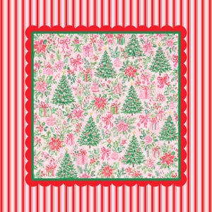 Christmas Mahjong Mat, Holiday Mahjong Mat, Xmas Floral Mahjong Mat, Holiday Mahjong Mat, Green and Red Mahjong 画像 3