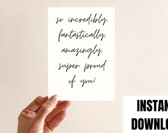 I'm So Proud Of You, So Proud Of You, Well Done Card, Congratulations Card, Graduation Card, Card For Friend, Modern Proud Card