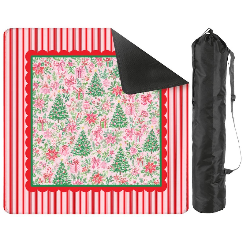 Christmas Mahjong Mat, Holiday Mahjong Mat, Xmas Floral Mahjong Mat, Holiday Mahjong Mat, Green and Red Mahjong 画像 2