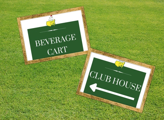 Masters Golf Party Decor, Masters Golf Signs, Masters Golf Party Signs, Personalized Party Signs, Party Digital Download, Golf Birthday