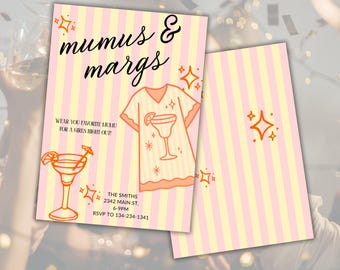 Modello di invito Mumus & Margs Canva / Invito per brunch modificabile / Serata tra ragazze stampabile / Download digitale / Canva GRATIS