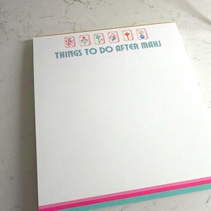 Custom Mah Jong Notepad, Mah Jongg Notepad, Blue MahJong Tiles, Personalized Notepad, Mah Jong Gift, Custom Mah Jong Notepad image 2