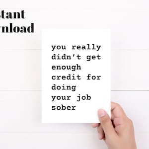 Funny Retirement Card for Coworker or Boss – Printable Card for Supervisor, Work Bestie, Boss’s Day or Office Birthday - Work Bestie Card