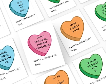 Funny Coworker Valentines, Workplace Valentine Cards, For Boss, For Colleague, For Employees, Printable Valentines, Office Party