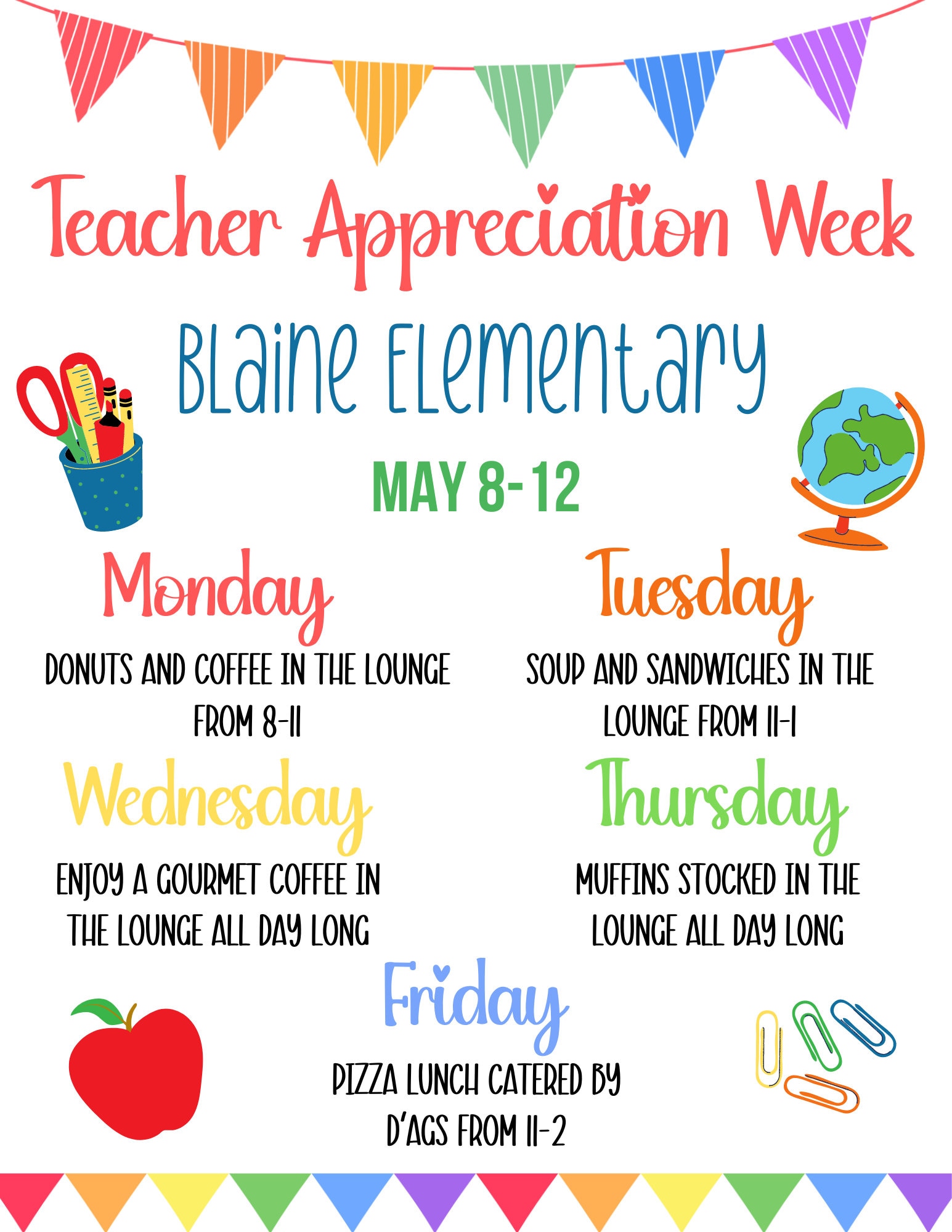 EDITABLE Teacher Appreciation Week Flyer, School Staff Appreciation