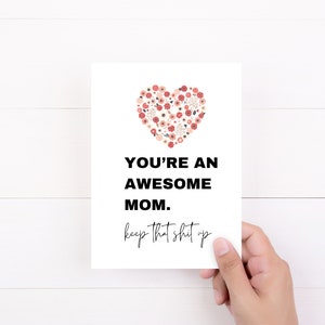 Cartão imprimível engraçado para a mãe, cartão incrível da mãe, cartão do dia das mães, cartão imprimível do dia das mães, cartão do dia das mães