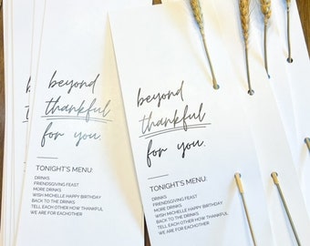Thanksgiving Place Setting Card, Thanksgiving Place Card Menu, Thanksgiving Printable Place Setting, Last Minute Thanksgiving Place Setting