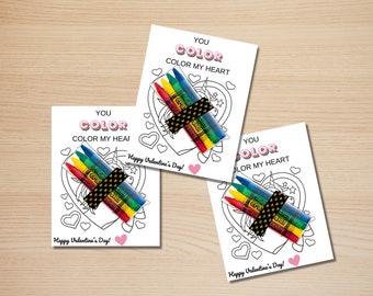 Rainbow Unicorn Valentines Printable DIY Instant Download Crayon Holder ...