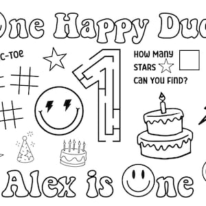 One Happy Dude Party Coloring Page | One Happy Dude Birthday Party ...