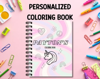 Personalized Kids Coloring Book, Name Coloring Book, Coloring Book Gift, Printable Kids Coloring Book, DIY Coloring Book, Editable Coloring