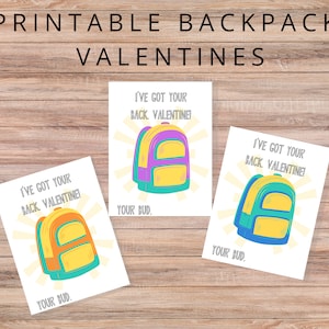 Rucksack Valentine, Got Your Back Valentine, Schlüsselanhänger Valentine, Printable Valentine, Schulrucksack Valentine, Easy Valentine, Trendy