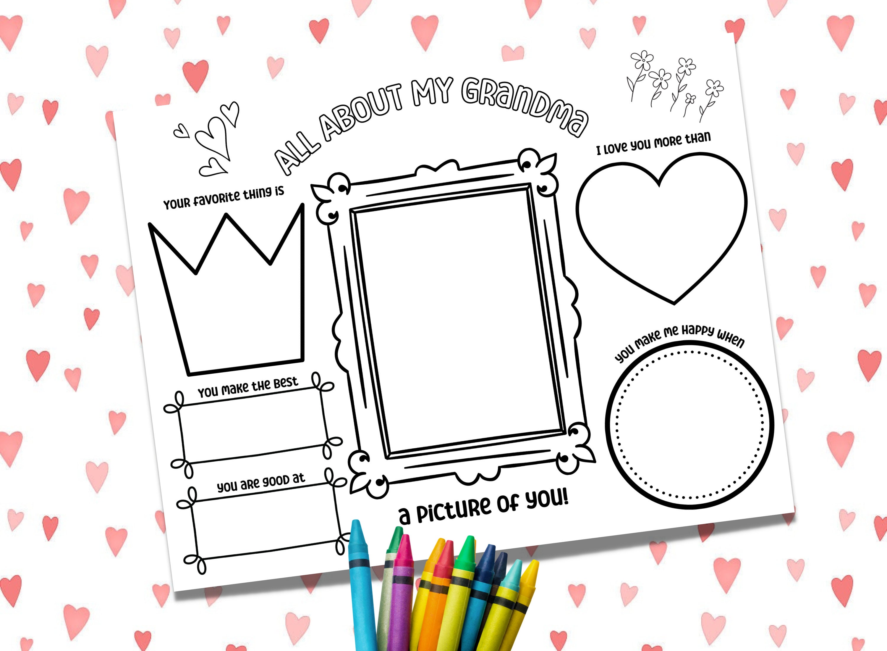 All About My Mom Printable, All About My Mom Gift, All About My Grandma ...