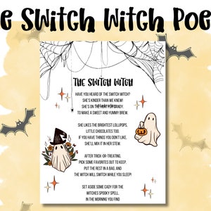 Switch Witch Poem, Switch Witch Halloween, Halloween Activity, Halloween Printable, Trick or Treating, Trick or Treating Printable