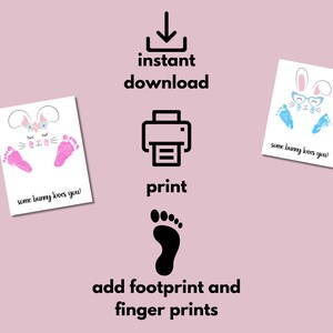 Ostern Kinder Basteln, Ostern Fußabdruck Handwerk, Ostern Fingerabdruck Handwerk, Ostern DIY Handwerk, Ostern DIY Geschenk, Ostern Sofort Download