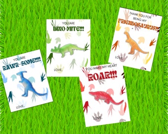 Etiquetas de San Valentín de dinosaurios, tarjetas de San Valentín para niños, tarjetas de San Valentín escolares, imprimibles de San Valentín T-RIFFIC - Etiquetas TAL CUAL - Descarga instantánea