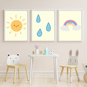 Paquete de arte meteorológico para niños, carteles educativos, impresiones de educación en el hogar, decoración neutral para niños, decoración de sala de juegos para niños pequeños, ARCHIVOS digitales, niña, niño