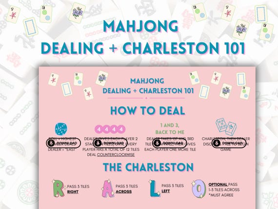 Mahjong for Beginners, Mahjong How to Deal, Mahjong How to Charleston, Mahjong Cheat Sheet, How to Mahjong, Mahjong Set-Up, Mahjong 101