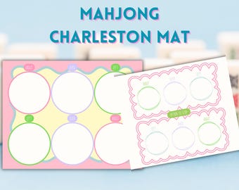 Mahjong Charleston Guide, Mahjong Charleston Mat, Mahjong Charleston Guide, Mahjong Dealing Cheat Sheet, Mahjong Dealing Guide