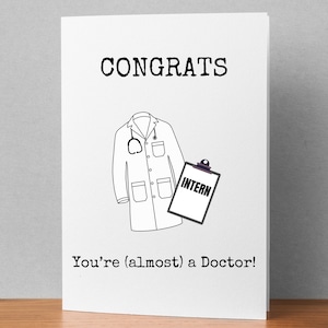 Congratulazioni! Sei (una specie di) dottore! - studente di medicina, tessera di laurea, residenza - Scheda stampabile, Scheda stampabile 5x7, Download digitale