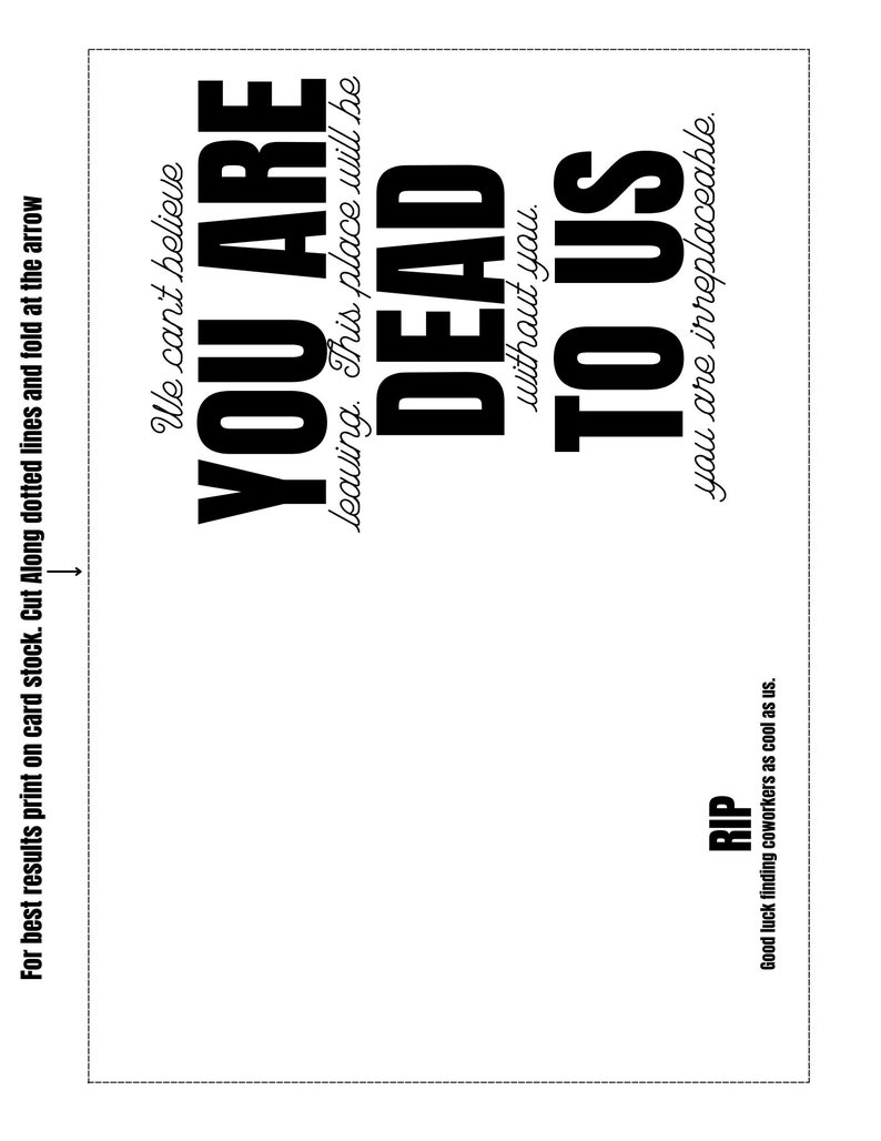 Funny Printable Going Away Card for Coworker Funny Going Away - Etsy