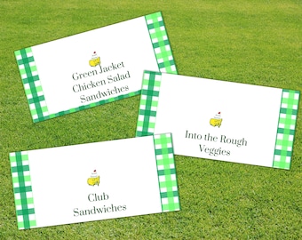 Masters Golf Party Food Signs, Food Tent Signs for Party, Editable Food Tent Signs, Editable Party Signs, Golf Party Decor