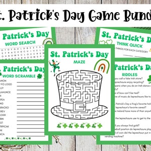 Utskrivbara spel för St Patricks Day | Paket med St Patricks-spel | Barnspel för St Patricks Day | Klassrumsspel för St Patricks | Leprechaun-spel