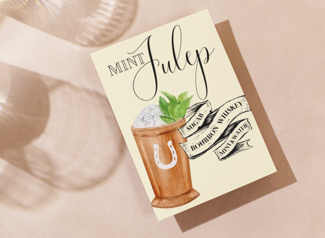 Mint Julep Derby Party Sign, Specialty Cocktail Sign, Mint Julep Sign