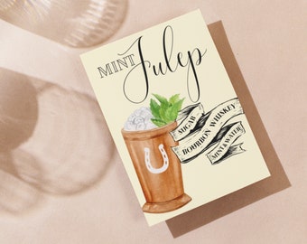 Mint Julep Derby Party Sign, Specialty Cocktail Sign, Mint Julep Sign, Kentucky Derby Party Decor, Derby DIY Party Decor, Mint Julep