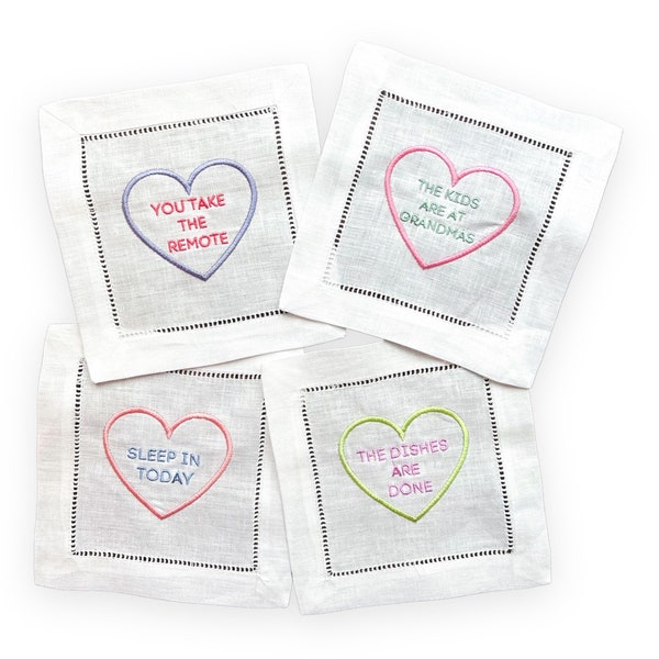 Funny Linen Cocktail Napkins Etsy