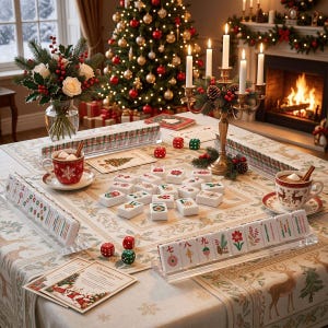 Glamouröse Weihnachts-Mahjong-Steine, Mahjong-Weihnachts-Mahjong-Steine, Weihnachts-Mahjong-Geschenk, personalisierte Mahjong-Steine Bild 4