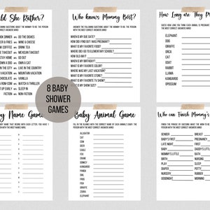 Modern Baby Shower Games Bundle, Minimalist Baby Shower Games, Editable Games, Baby Game Bundle, Modern Minimalist Baby Shower