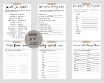 Modern Baby Shower Games Bundle, Minimalist Baby Shower Games, Editable Games, Baby Game Bundle, Modern Minimalist Baby Shower